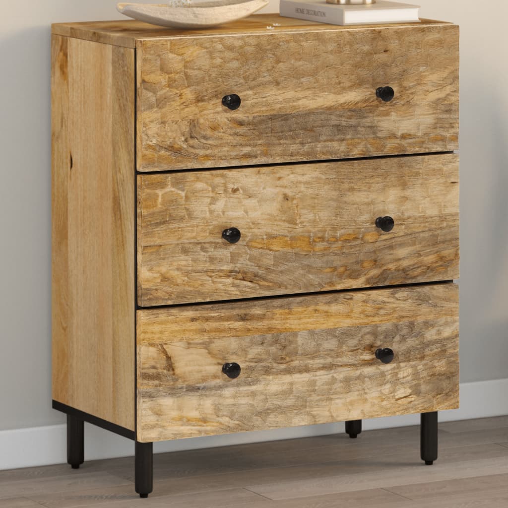 Bijzetkast 60x33x75 cm massief mangohout is nu te koop bij PeponiXL, paradijselijk wonen!