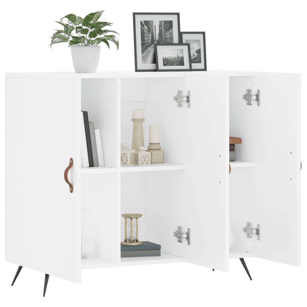 Dressoir 90x34x80 cm bewerkt hout wit is nu te koop bij PeponiXL, paradijselijk wonen!