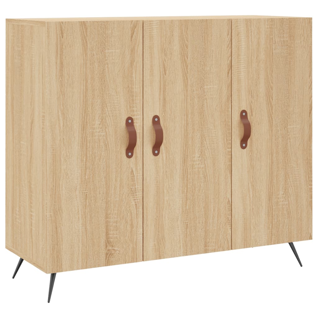 Dressoir 90x34x80 cm bewerkt hout sonoma eikenkleurig is nu te koop bij PeponiXL, paradijselijk wonen!