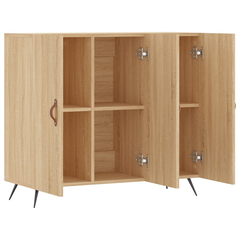 Dressoir 90x34x80 cm bewerkt hout sonoma eikenkleurig is nu te koop bij PeponiXL, paradijselijk wonen!