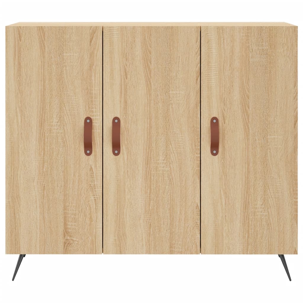 Dressoir 90x34x80 cm bewerkt hout sonoma eikenkleurig is nu te koop bij PeponiXL, paradijselijk wonen!