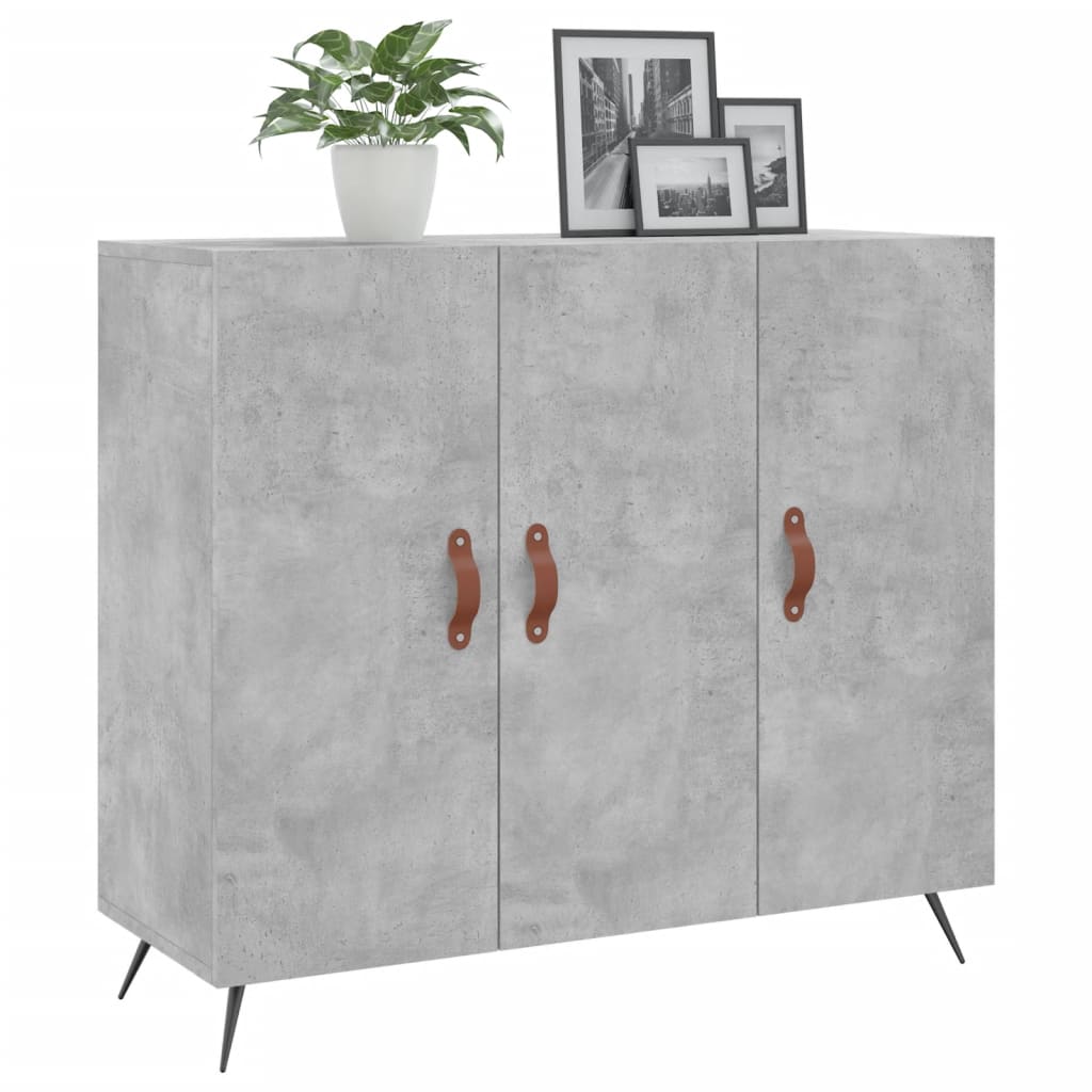 Dressoir 90x34x80 cm bewerkt hout betongrijs is nu te koop bij PeponiXL, paradijselijk wonen!