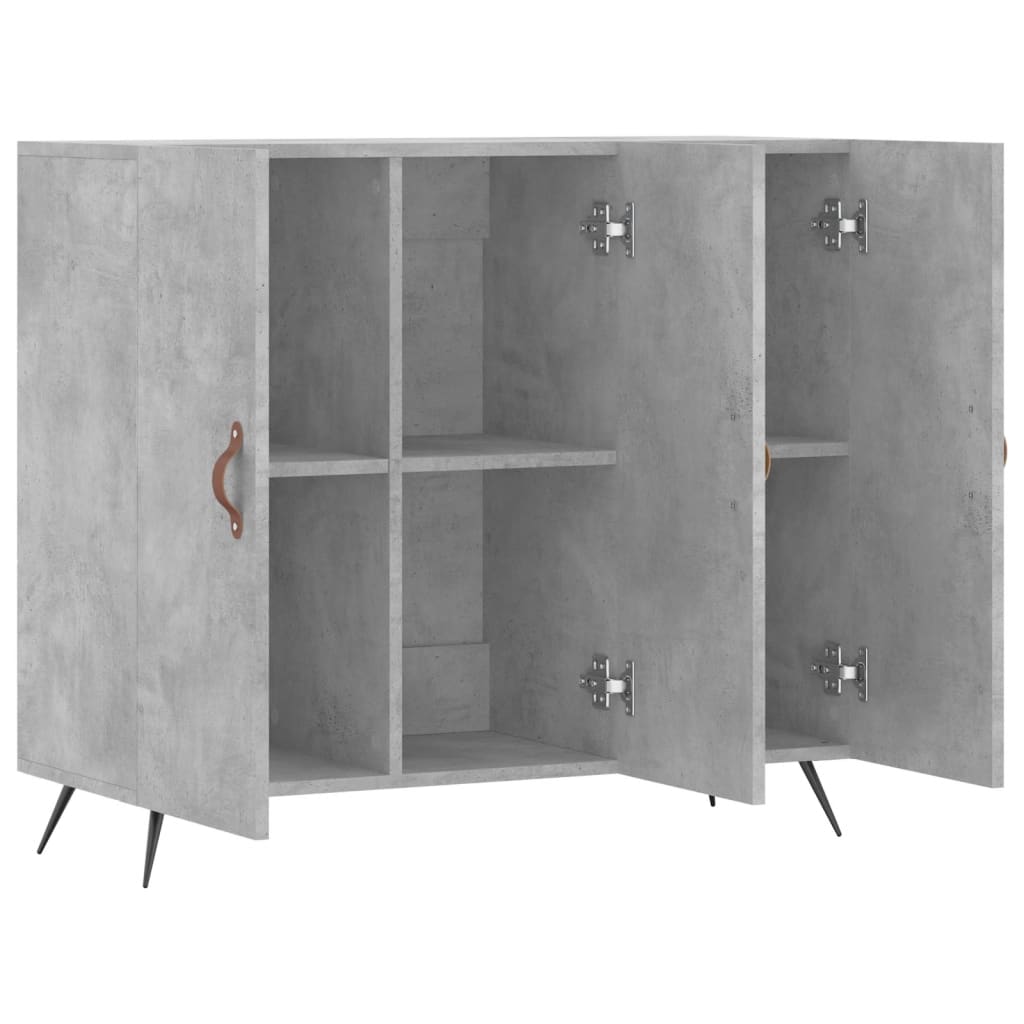 Dressoir 90x34x80 cm bewerkt hout betongrijs is nu te koop bij PeponiXL, paradijselijk wonen!
