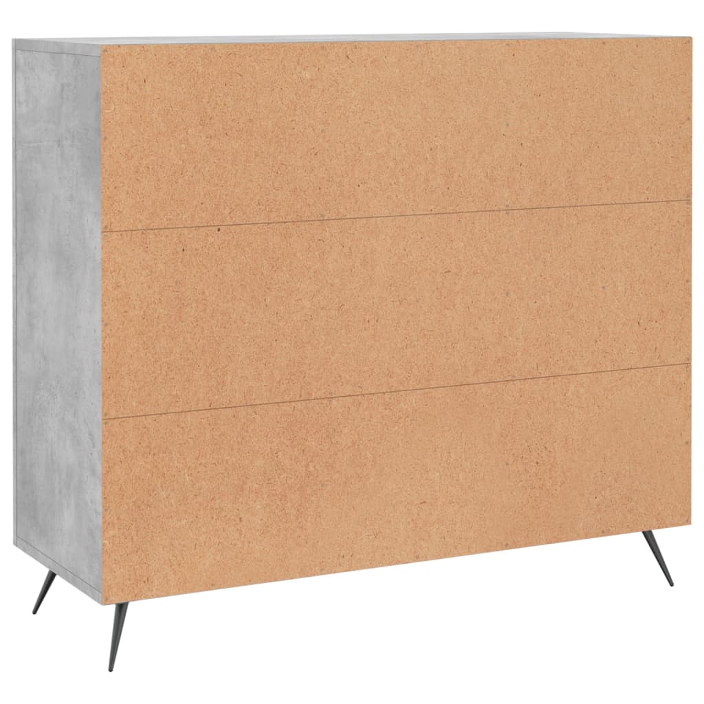 Dressoir 90x34x80 cm bewerkt hout betongrijs is nu te koop bij PeponiXL, paradijselijk wonen!