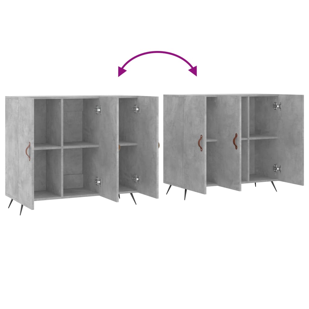 Dressoir 90x34x80 cm bewerkt hout betongrijs is nu te koop bij PeponiXL, paradijselijk wonen!