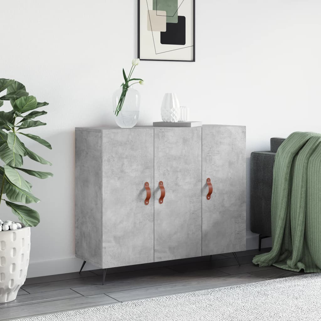 Dressoir 90x34x80 cm bewerkt hout betongrijs is nu te koop bij PeponiXL, paradijselijk wonen!