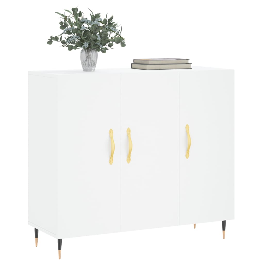 Dressoir 90x34x80 cm bewerkt hout wit is nu te koop bij PeponiXL, paradijselijk wonen!
