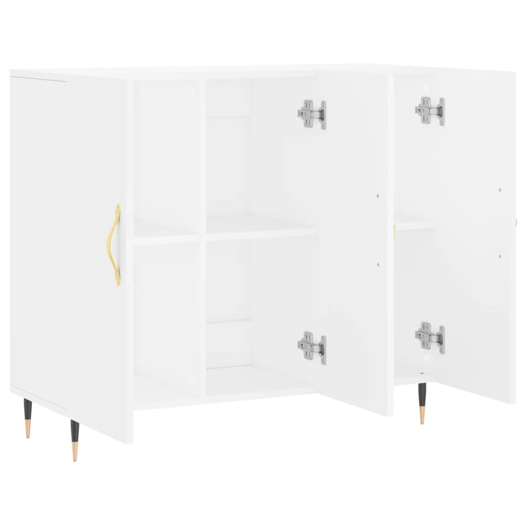 Dressoir 90x34x80 cm bewerkt hout wit is nu te koop bij PeponiXL, paradijselijk wonen!