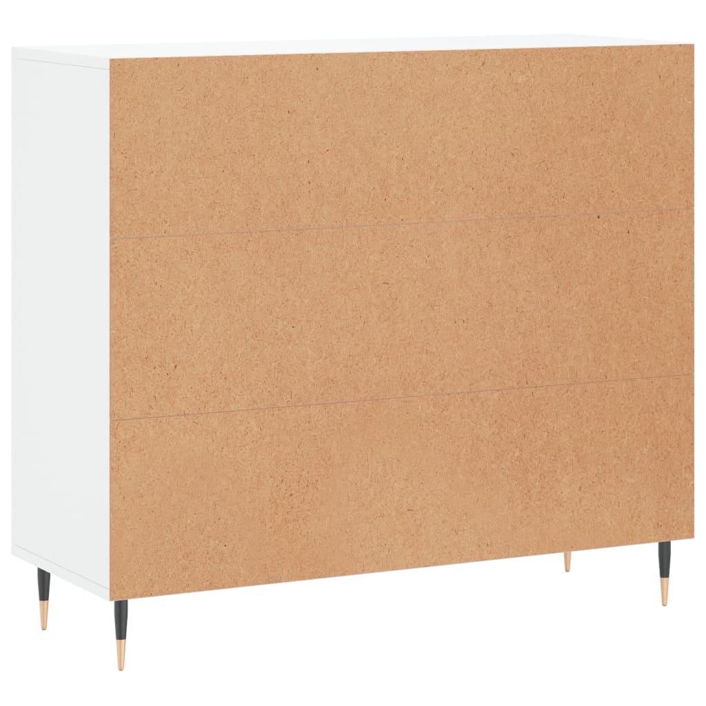 Dressoir 90x34x80 cm bewerkt hout wit is nu te koop bij PeponiXL, paradijselijk wonen!