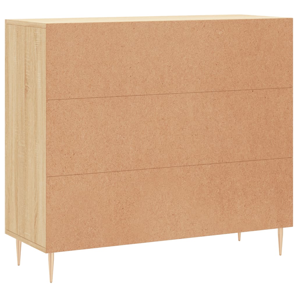 Dressoir 90x34x80 cm bewerkt hout sonoma eikenkleurig is nu te koop bij PeponiXL, paradijselijk wonen!