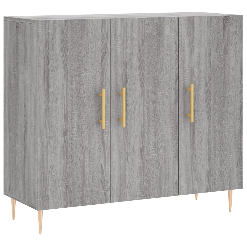 Dressoir 90x34x80 cm bewerkt hout grijs sonoma eikenkleurig is nu te koop bij PeponiXL, paradijselijk wonen!