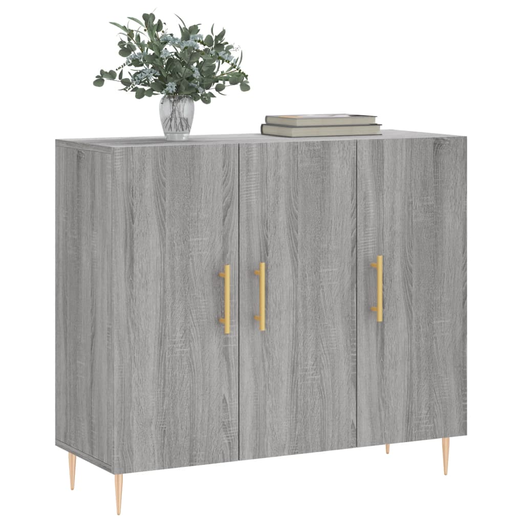 Dressoir 90x34x80 cm bewerkt hout grijs sonoma eikenkleurig is nu te koop bij PeponiXL, paradijselijk wonen!