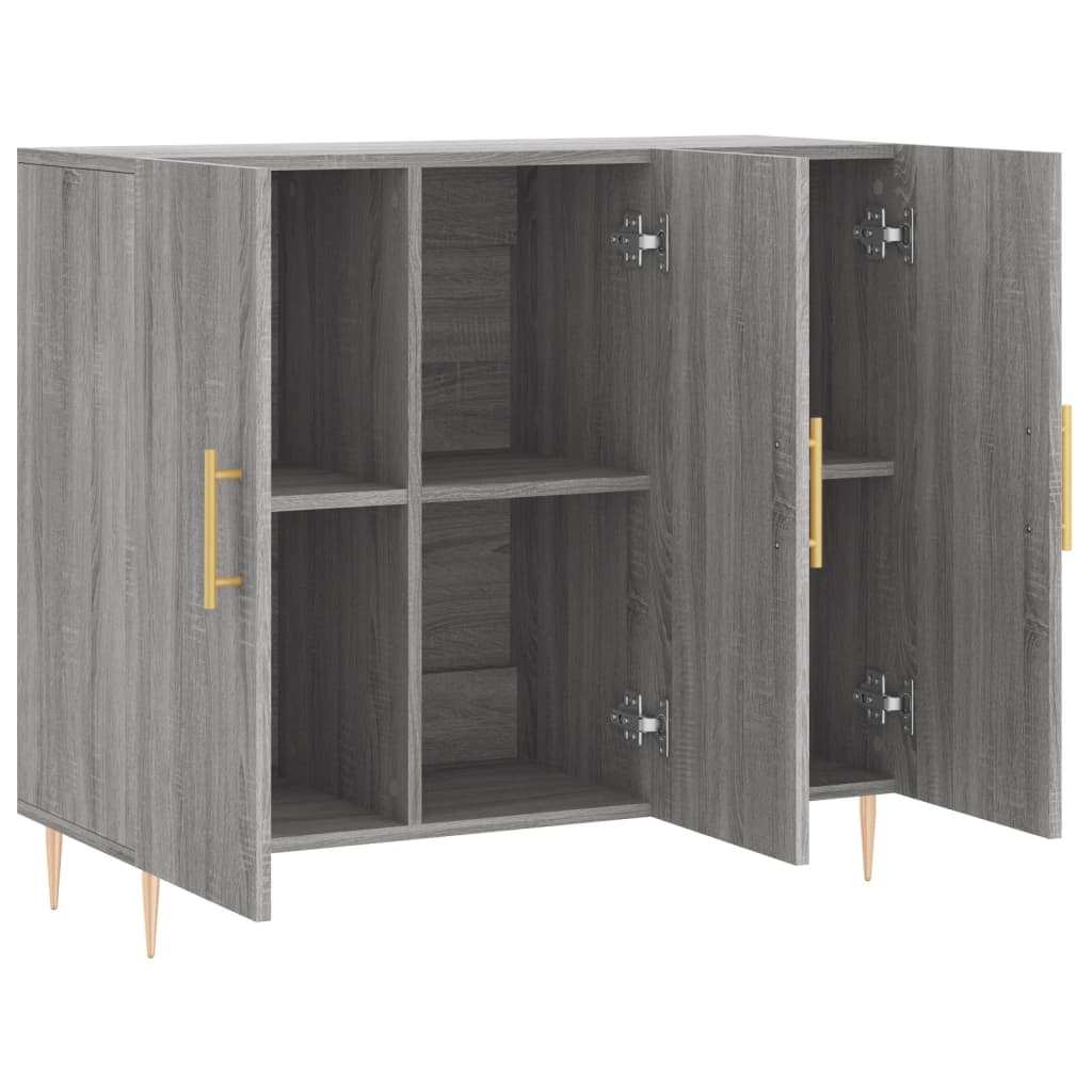 Dressoir 90x34x80 cm bewerkt hout grijs sonoma eikenkleurig is nu te koop bij PeponiXL, paradijselijk wonen!