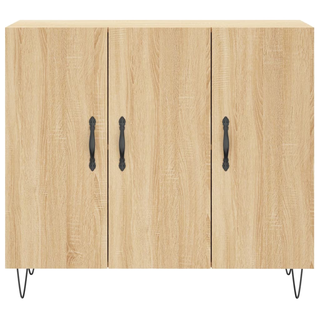 Dressoir 90x34x80 cm bewerkt hout sonoma eikenkleurig is nu te koop bij PeponiXL, paradijselijk wonen!