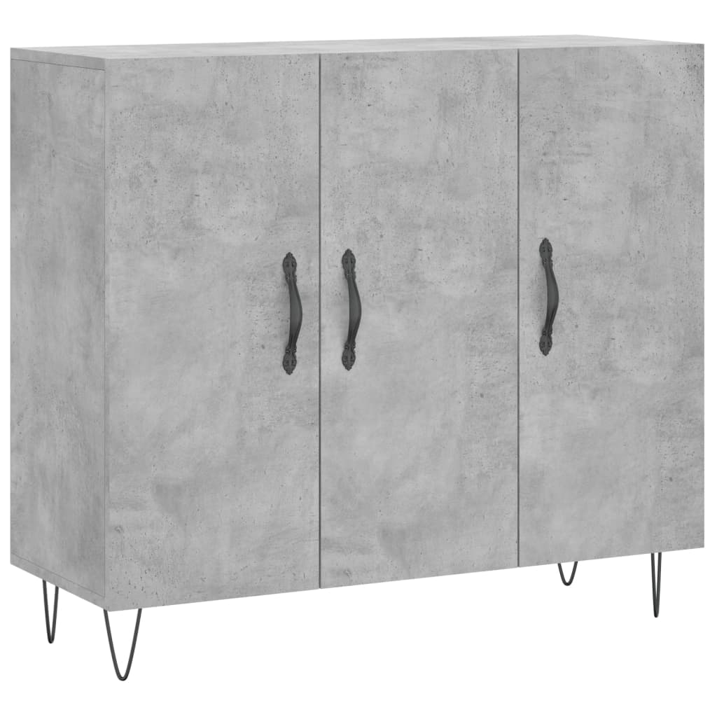 Dressoir 90x34x80 cm bewerkt hout betongrijs is nu te koop bij PeponiXL, paradijselijk wonen!