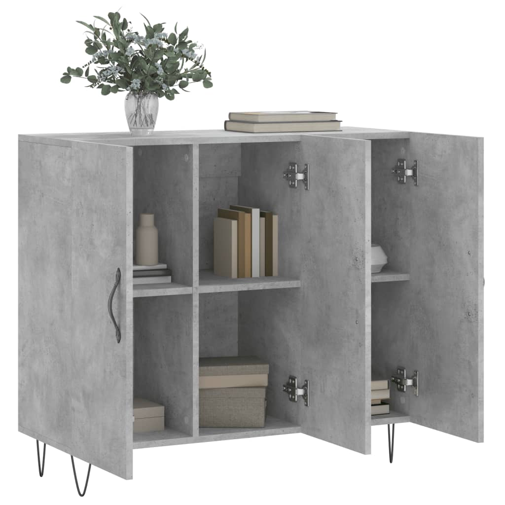 Dressoir 90x34x80 cm bewerkt hout betongrijs is nu te koop bij PeponiXL, paradijselijk wonen!