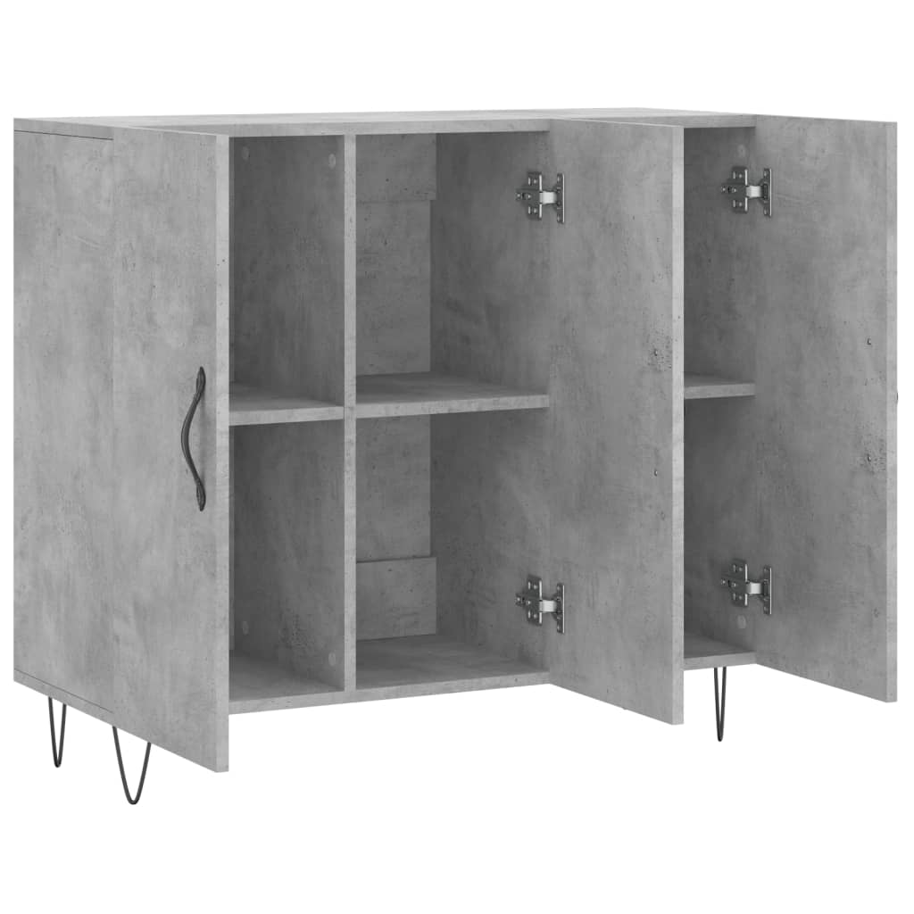 Dressoir 90x34x80 cm bewerkt hout betongrijs is nu te koop bij PeponiXL, paradijselijk wonen!