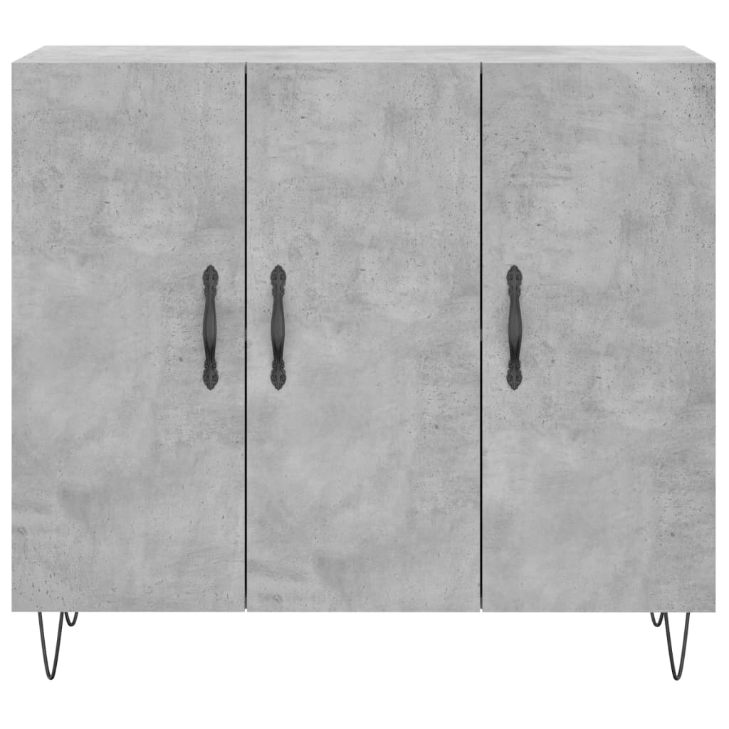 Dressoir 90x34x80 cm bewerkt hout betongrijs is nu te koop bij PeponiXL, paradijselijk wonen!