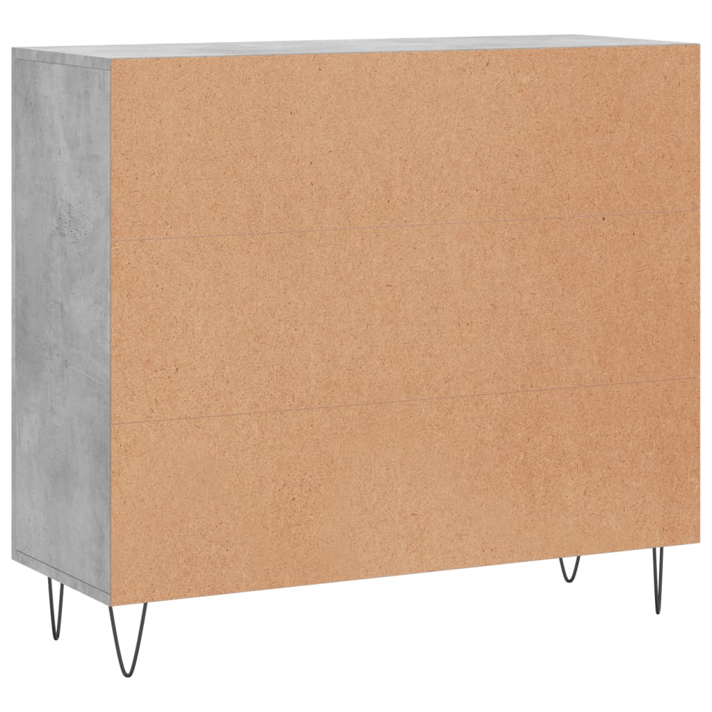 Dressoir 90x34x80 cm bewerkt hout betongrijs is nu te koop bij PeponiXL, paradijselijk wonen!