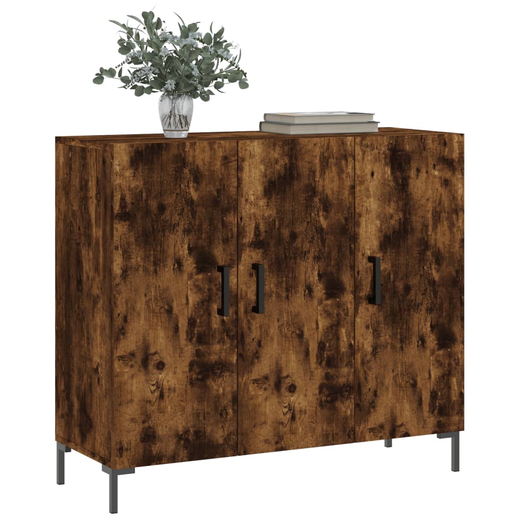 Dressoir 90x34x80 cm bewerkt hout gerookt eikenkleurig is nu te koop bij PeponiXL, paradijselijk wonen!