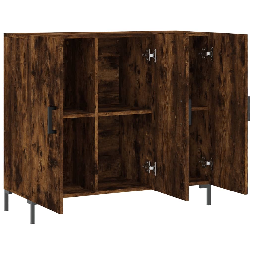 Dressoir 90x34x80 cm bewerkt hout gerookt eikenkleurig is nu te koop bij PeponiXL, paradijselijk wonen!