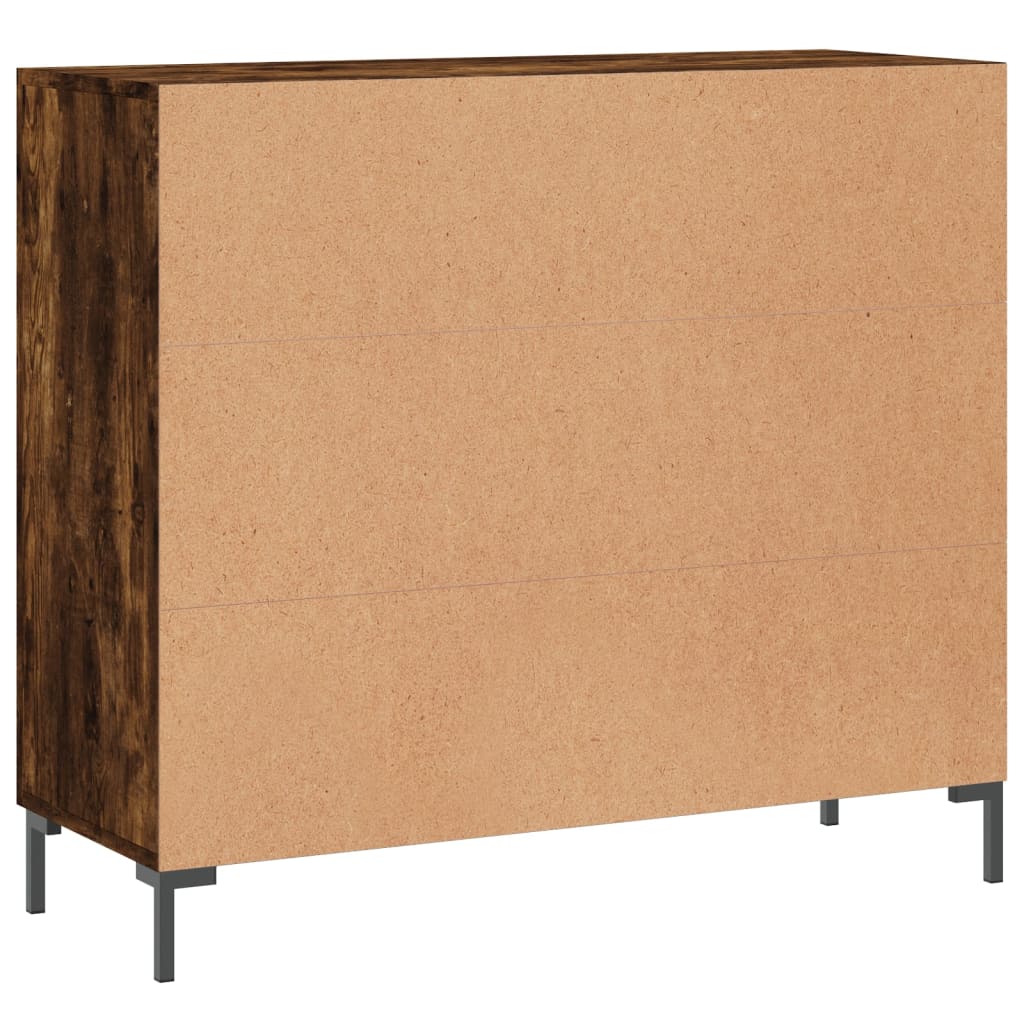 Dressoir 90x34x80 cm bewerkt hout gerookt eikenkleurig is nu te koop bij PeponiXL, paradijselijk wonen!