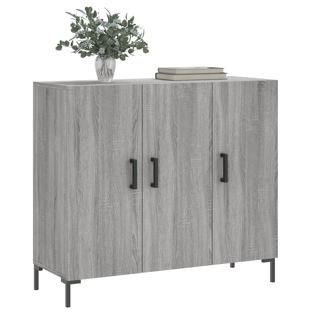 Dressoir 90x34x80 cm bewerkt hout grijs sonoma eikenkleurig is nu te koop bij PeponiXL, paradijselijk wonen!