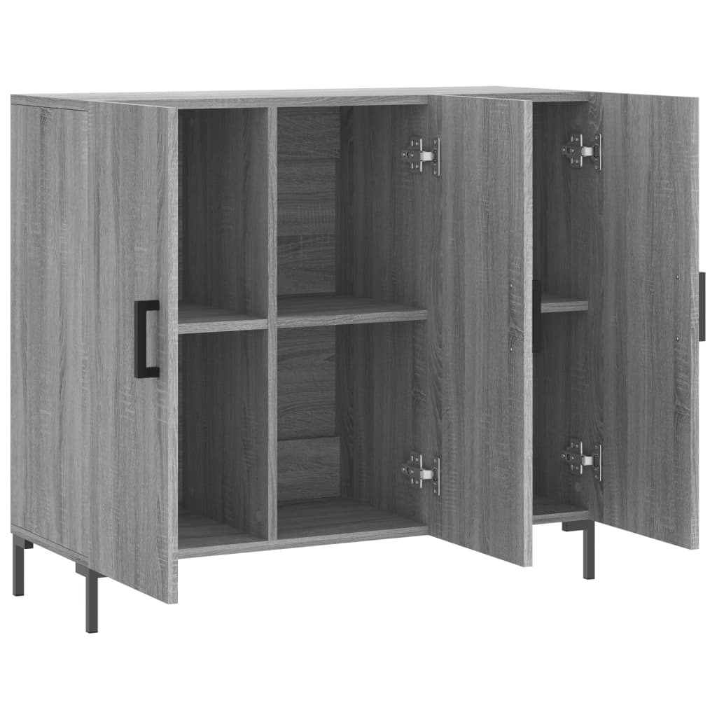 Dressoir 90x34x80 cm bewerkt hout grijs sonoma eikenkleurig is nu te koop bij PeponiXL, paradijselijk wonen!