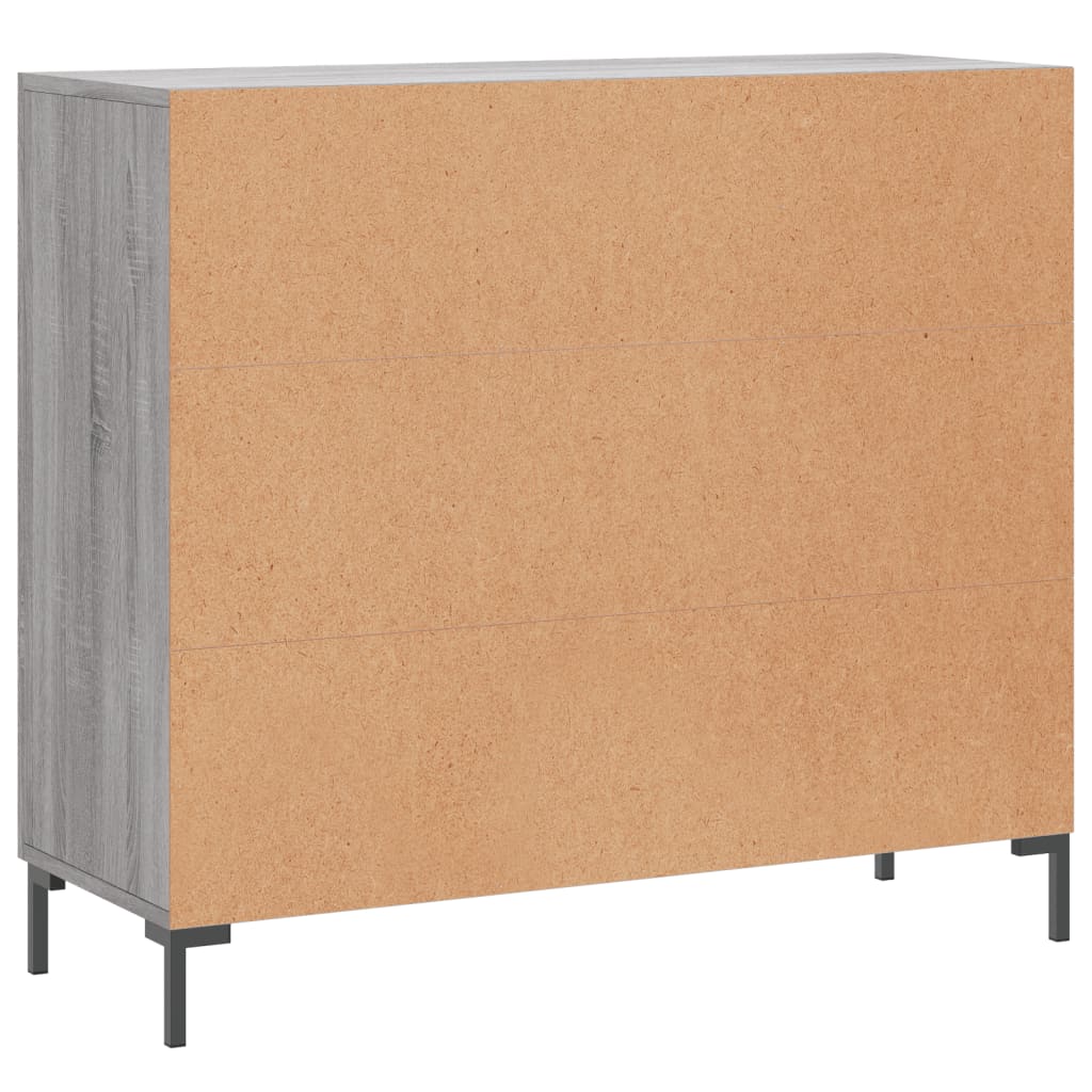 Dressoir 90x34x80 cm bewerkt hout grijs sonoma eikenkleurig is nu te koop bij PeponiXL, paradijselijk wonen!