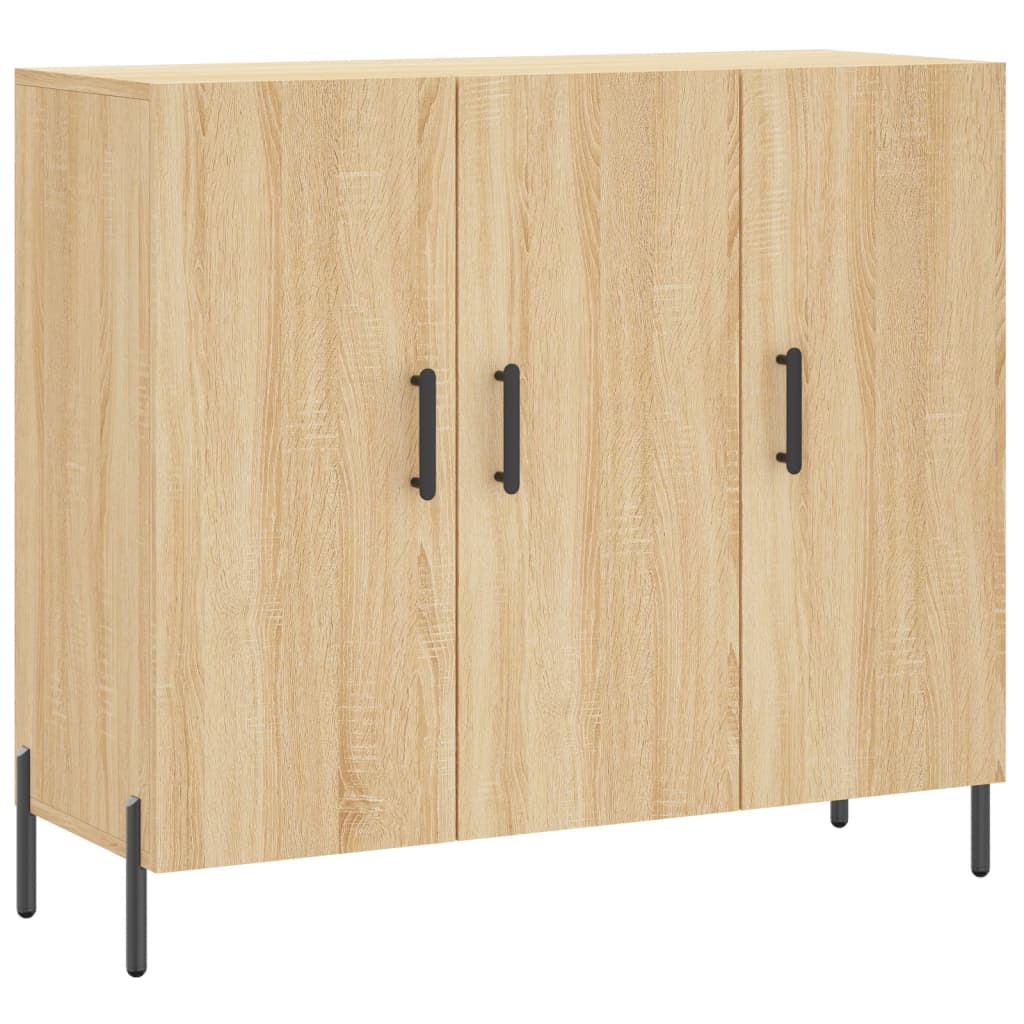 Dressoir 90x34x80 cm bewerkt hout sonoma eikenkleurig is nu te koop bij PeponiXL, paradijselijk wonen!