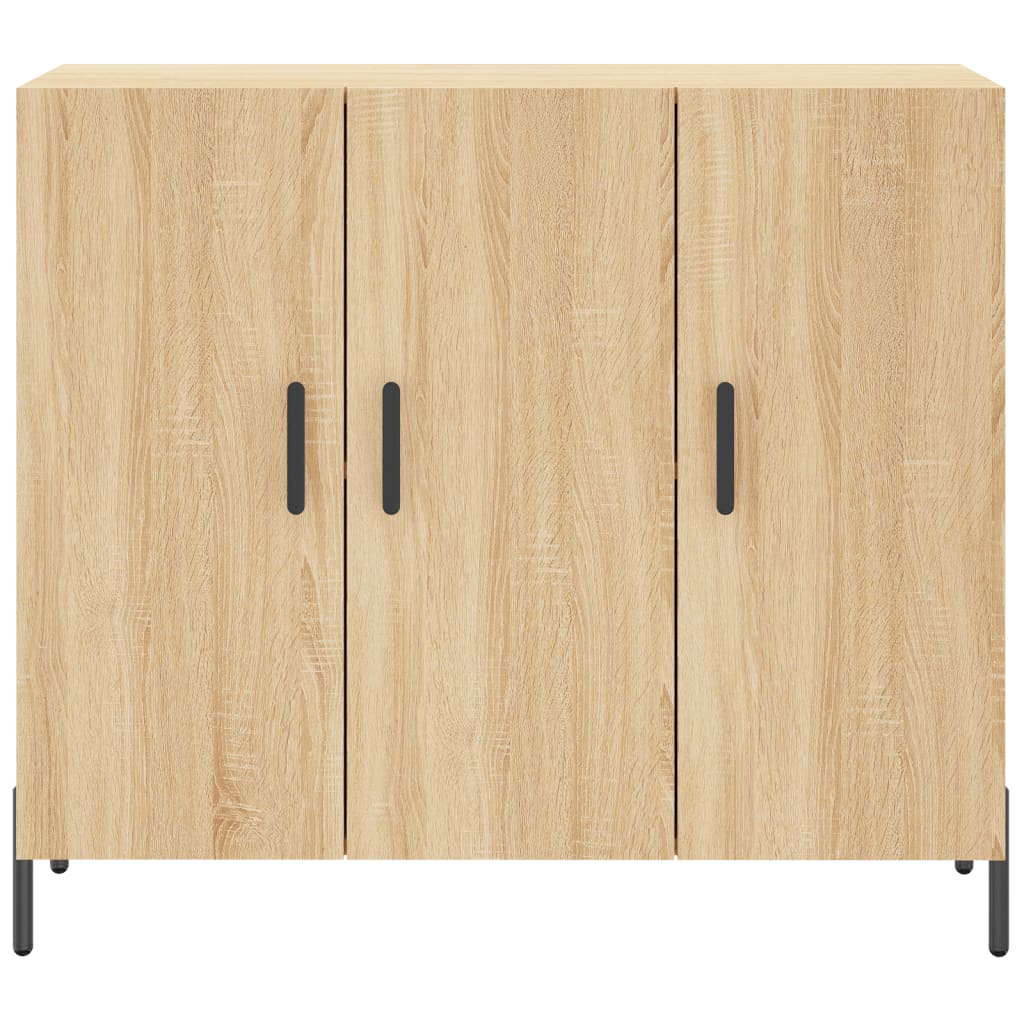 Dressoir 90x34x80 cm bewerkt hout sonoma eikenkleurig is nu te koop bij PeponiXL, paradijselijk wonen!