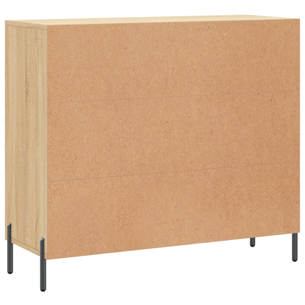 Dressoir 90x34x80 cm bewerkt hout sonoma eikenkleurig is nu te koop bij PeponiXL, paradijselijk wonen!
