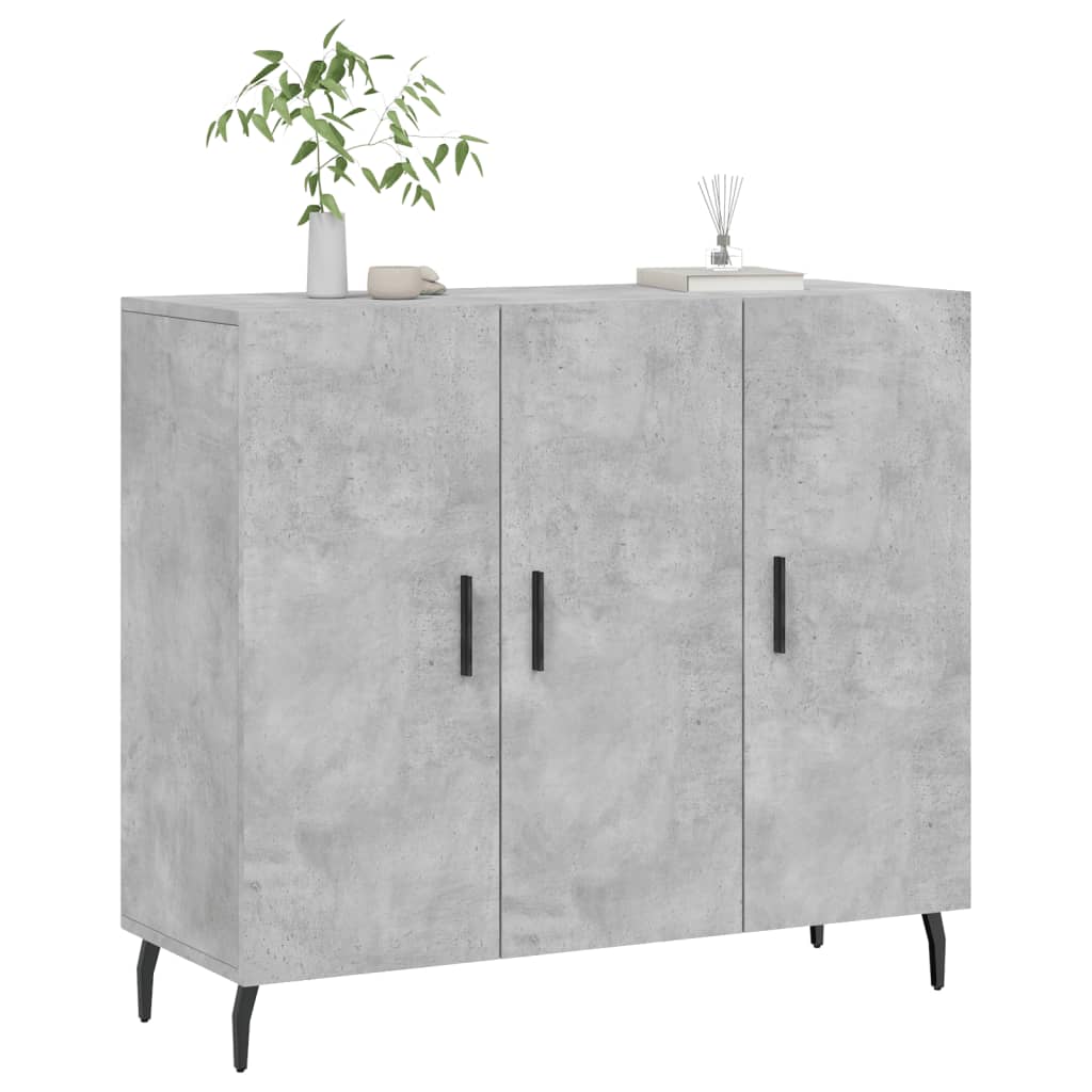 Dressoir 90x34x80 cm bewerkt hout betongrijs is nu te koop bij PeponiXL, paradijselijk wonen!