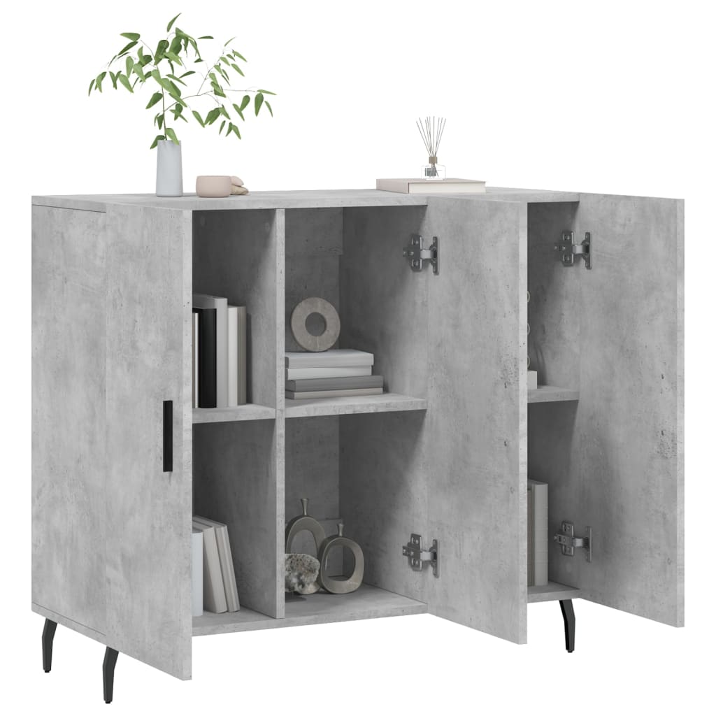 Dressoir 90x34x80 cm bewerkt hout betongrijs is nu te koop bij PeponiXL, paradijselijk wonen!