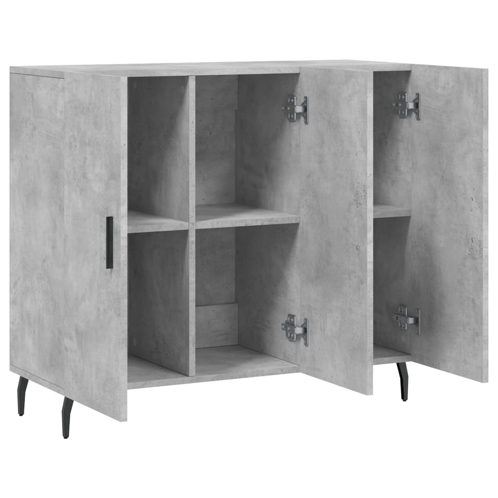 Dressoir 90x34x80 cm bewerkt hout betongrijs is nu te koop bij PeponiXL, paradijselijk wonen!