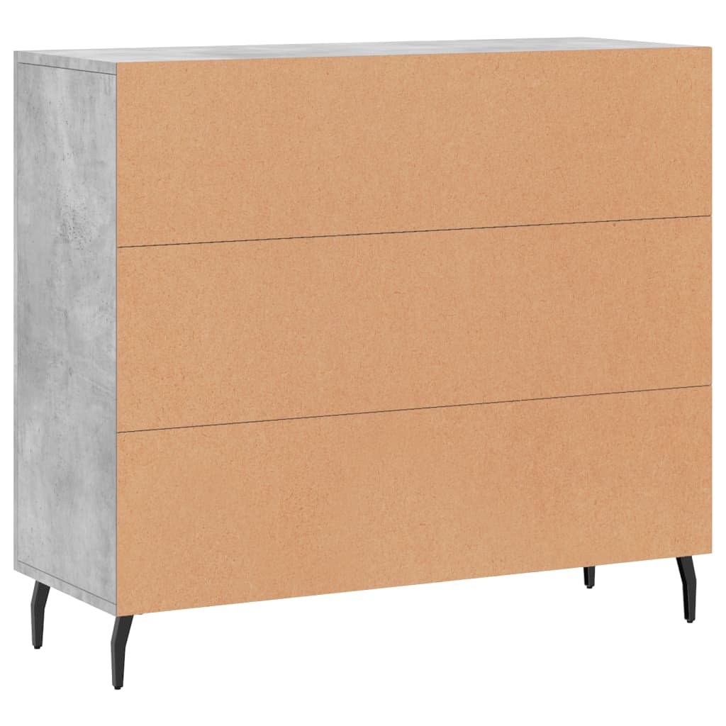 Dressoir 90x34x80 cm bewerkt hout betongrijs is nu te koop bij PeponiXL, paradijselijk wonen!