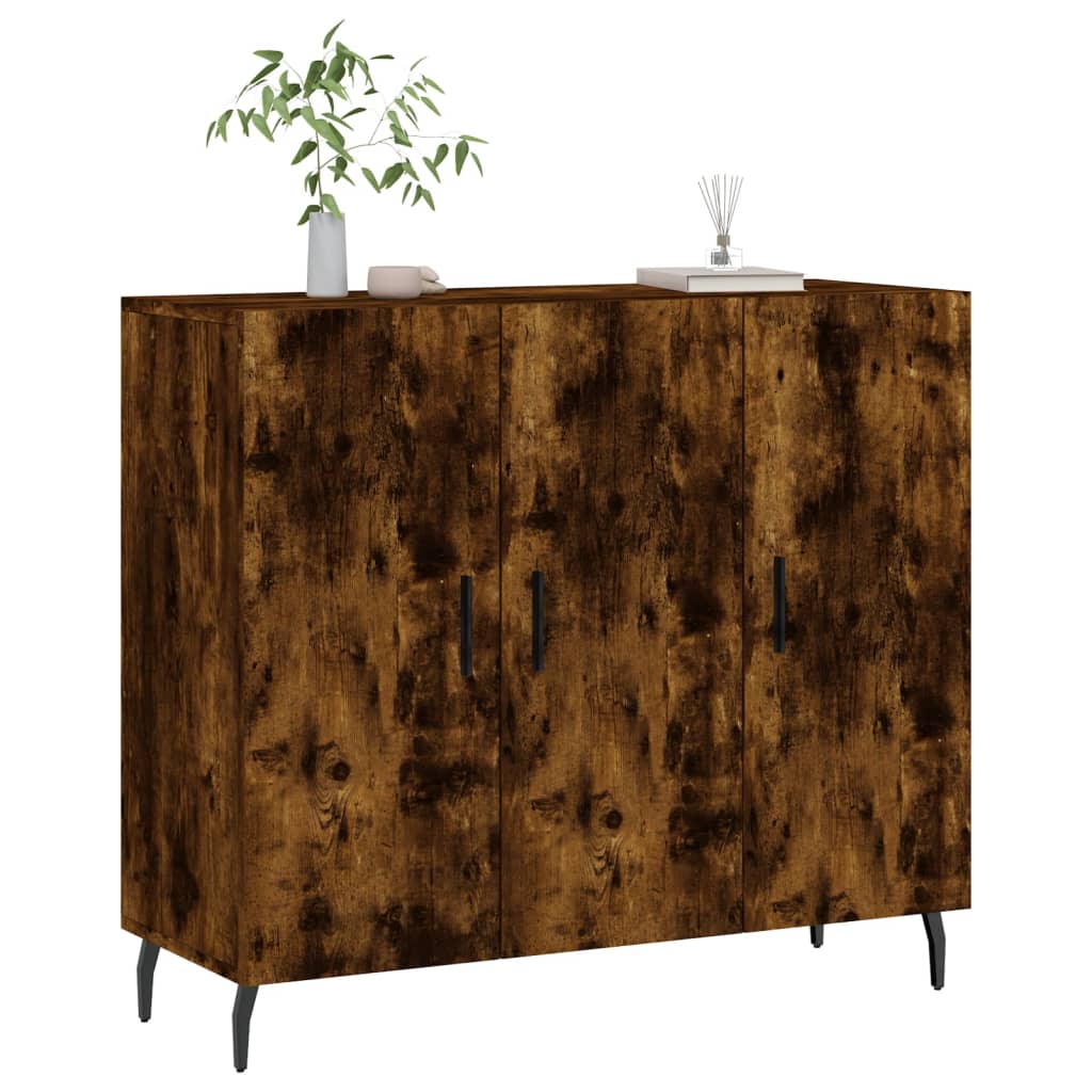 Dressoir 90x34x80 cm bewerkt hout gerookt eikenkleurig is nu te koop bij PeponiXL, paradijselijk wonen!