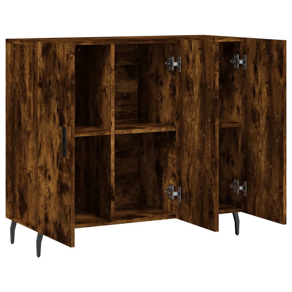 Dressoir 90x34x80 cm bewerkt hout gerookt eikenkleurig is nu te koop bij PeponiXL, paradijselijk wonen!