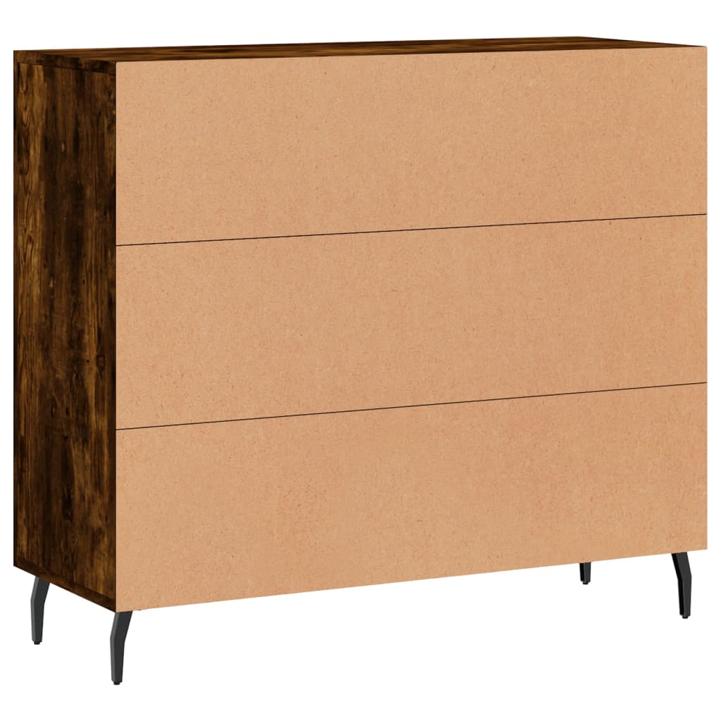 Dressoir 90x34x80 cm bewerkt hout gerookt eikenkleurig is nu te koop bij PeponiXL, paradijselijk wonen!