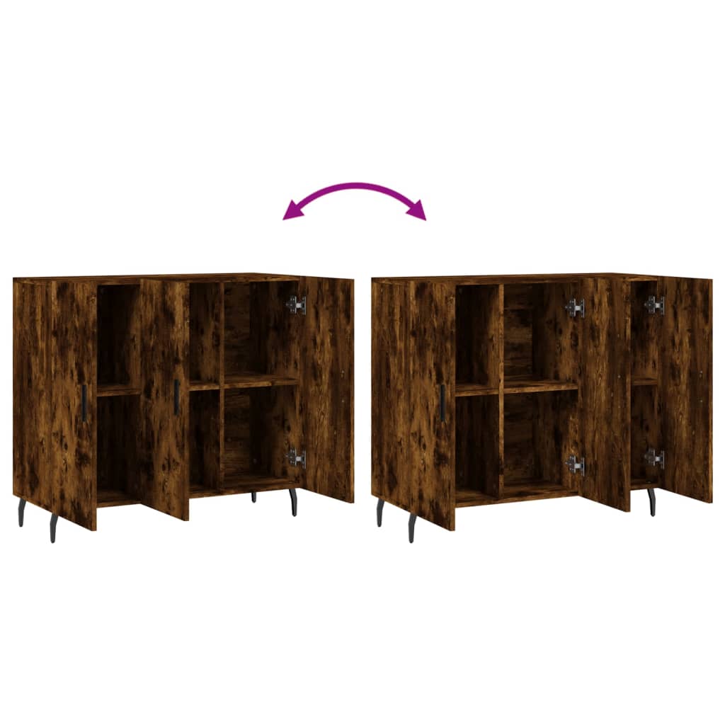 Dressoir 90x34x80 cm bewerkt hout gerookt eikenkleurig is nu te koop bij PeponiXL, paradijselijk wonen!