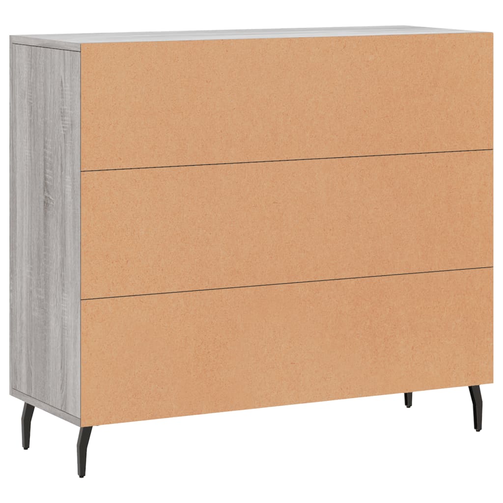 Dressoir 90x34x80 cm bewerkt hout grijs sonoma eikenkleurig is nu te koop bij PeponiXL, paradijselijk wonen!