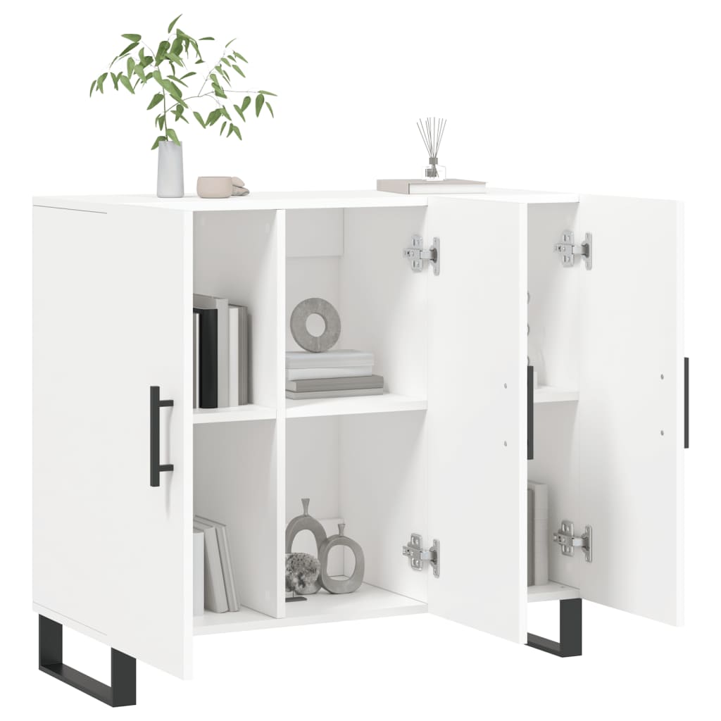 Dressoir 90x34x80 cm bewerkt hout wit is nu te koop bij PeponiXL, paradijselijk wonen!