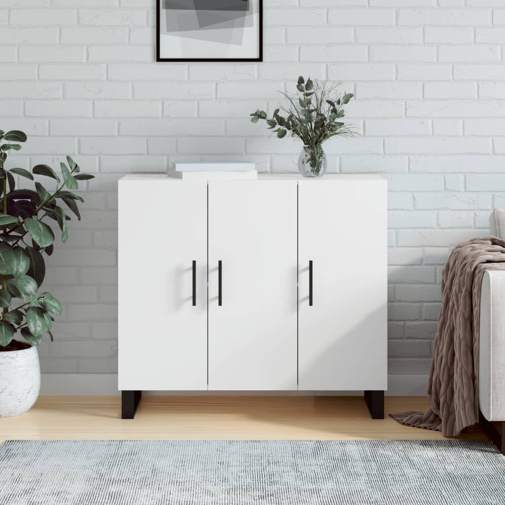 Dressoir 90x34x80 cm bewerkt hout wit is nu te koop bij PeponiXL, paradijselijk wonen!
