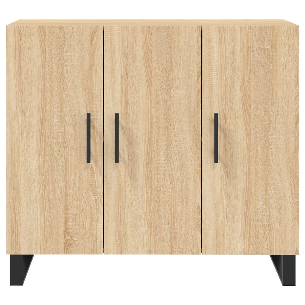 Dressoir 90x34x80 cm bewerkt hout sonoma eikenkleurig is nu te koop bij PeponiXL, paradijselijk wonen!