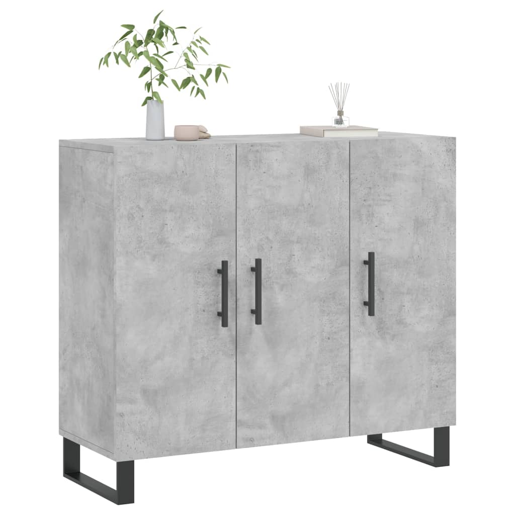 Dressoir 90x34x80 cm bewerkt hout betongrijs is nu te koop bij PeponiXL, paradijselijk wonen!