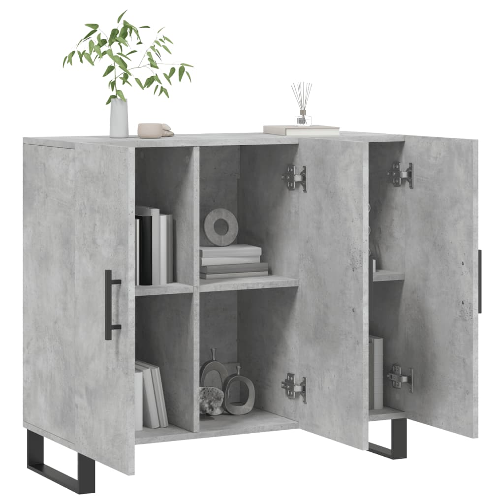 Dressoir 90x34x80 cm bewerkt hout betongrijs is nu te koop bij PeponiXL, paradijselijk wonen!
