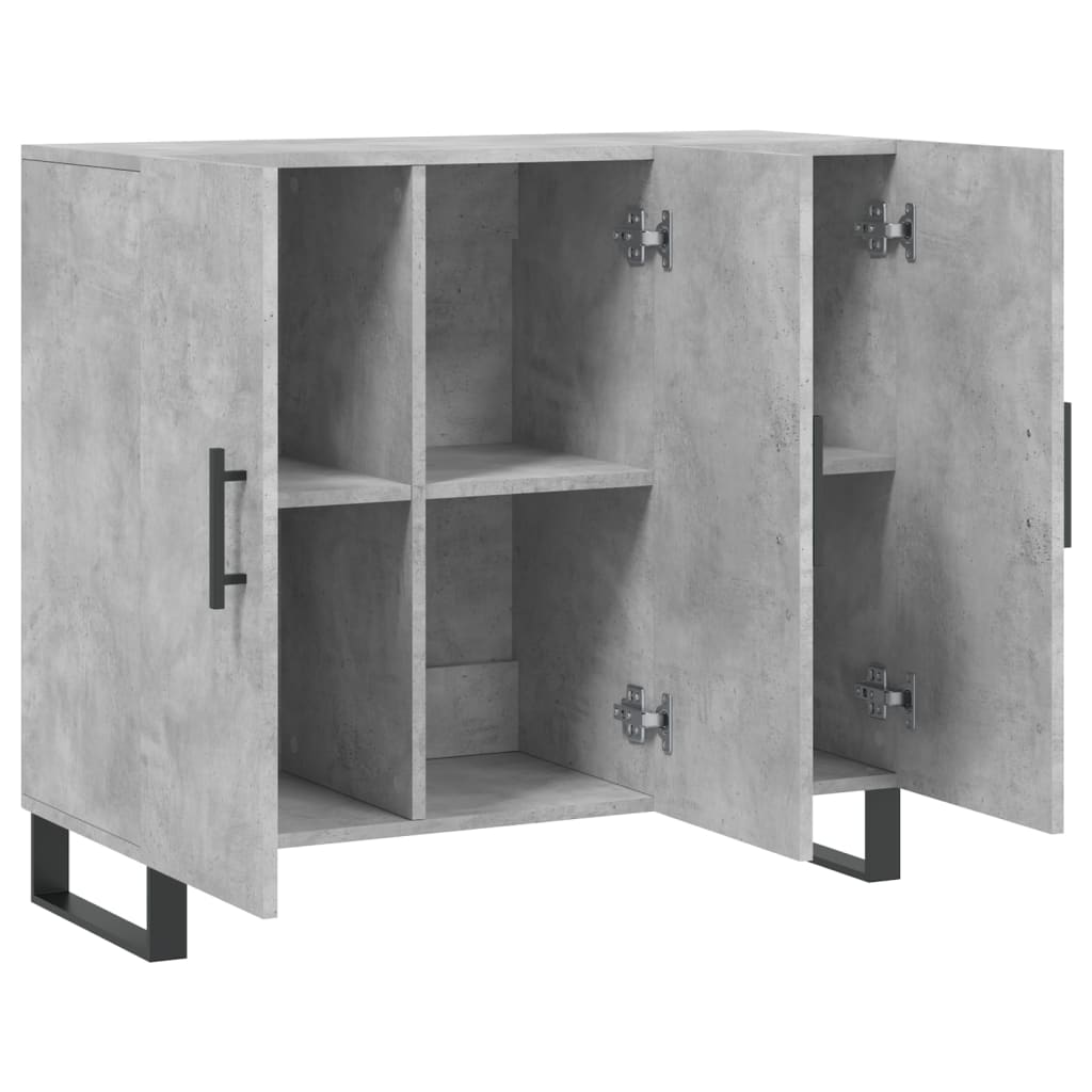 Dressoir 90x34x80 cm bewerkt hout betongrijs is nu te koop bij PeponiXL, paradijselijk wonen!