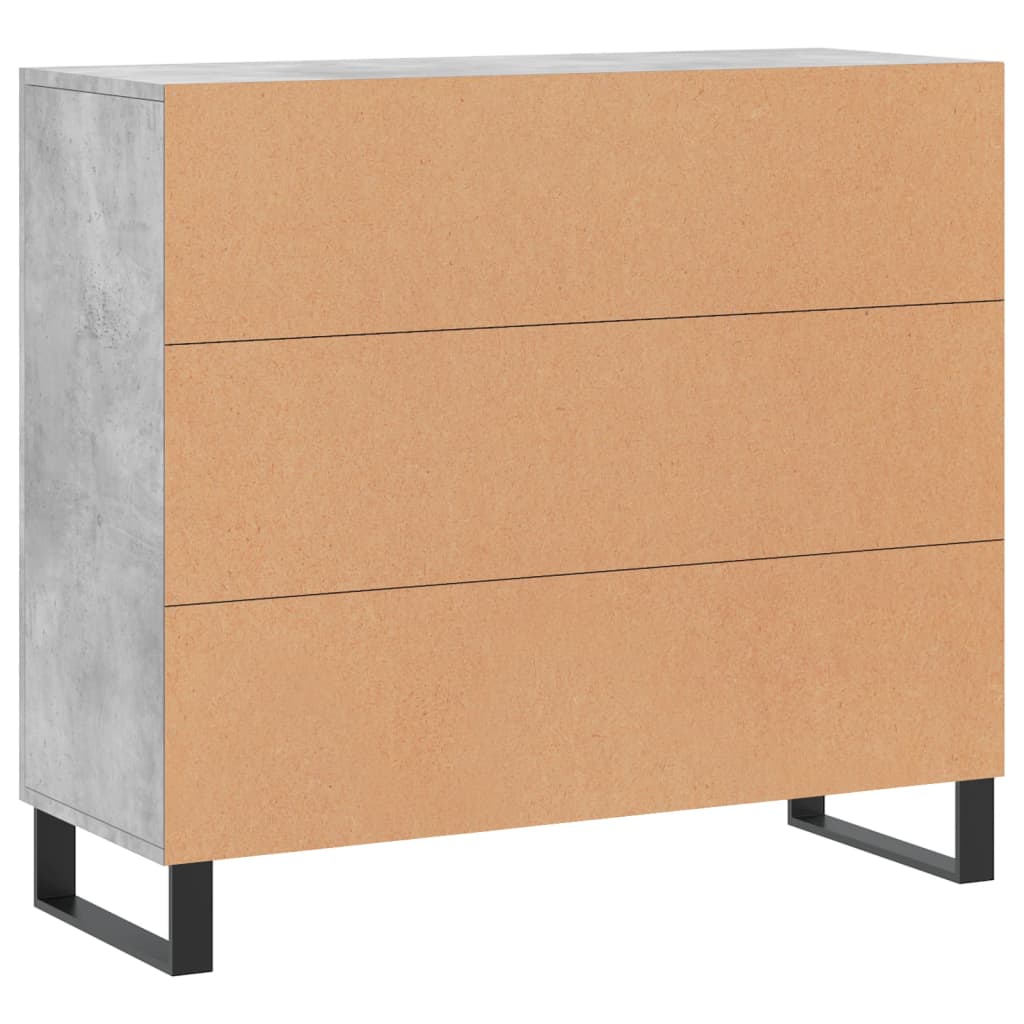 Dressoir 90x34x80 cm bewerkt hout betongrijs is nu te koop bij PeponiXL, paradijselijk wonen!