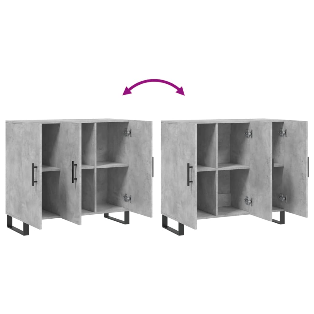 Dressoir 90x34x80 cm bewerkt hout betongrijs is nu te koop bij PeponiXL, paradijselijk wonen!