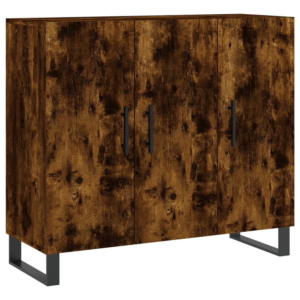 Dressoir 90x34x80 cm bewerkt hout gerookt eikenkleurig is nu te koop bij PeponiXL, paradijselijk wonen!